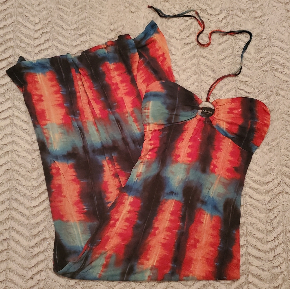 Cantata Tie Dye Halter Maxi Dress